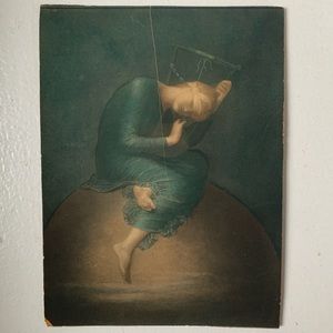 Authentic antique 1920s print, “Hope” by G. F. Watts